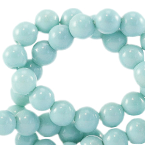 Opaque glass beads 4mm eggshell blue, 40 pieces